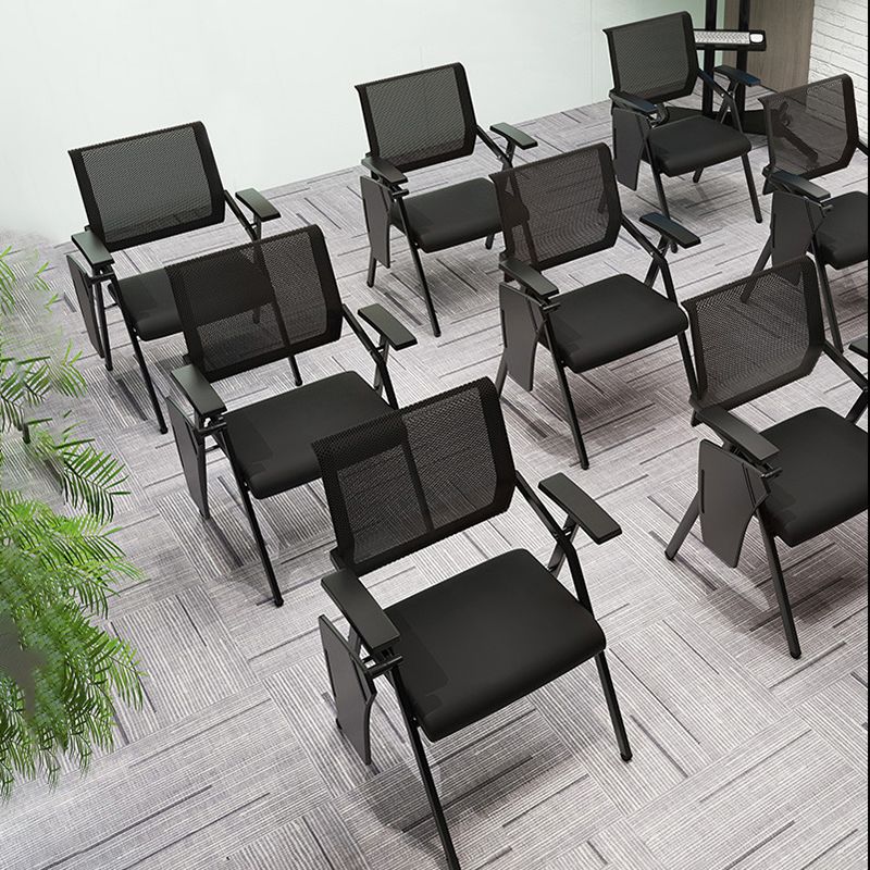 Mesh Mid Back Conference Chair Contemporary Fixed Arms Office Chair for Office