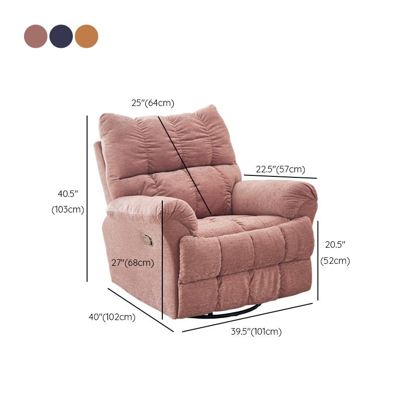 Solid Color Swivel Rocker Standard Recliner Metal Frame Recliner Chair