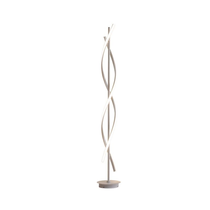 Acrylic Spiral Linear Standing Floor Lighting Simplicity LED White Floor Reading Lamp for Bedroom