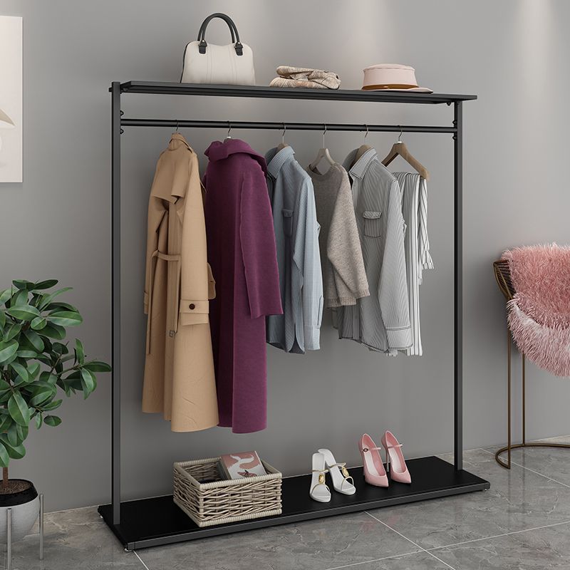 Simple Coat Rack Pure Color Metallic Free Standing Coat Rack With Shelves