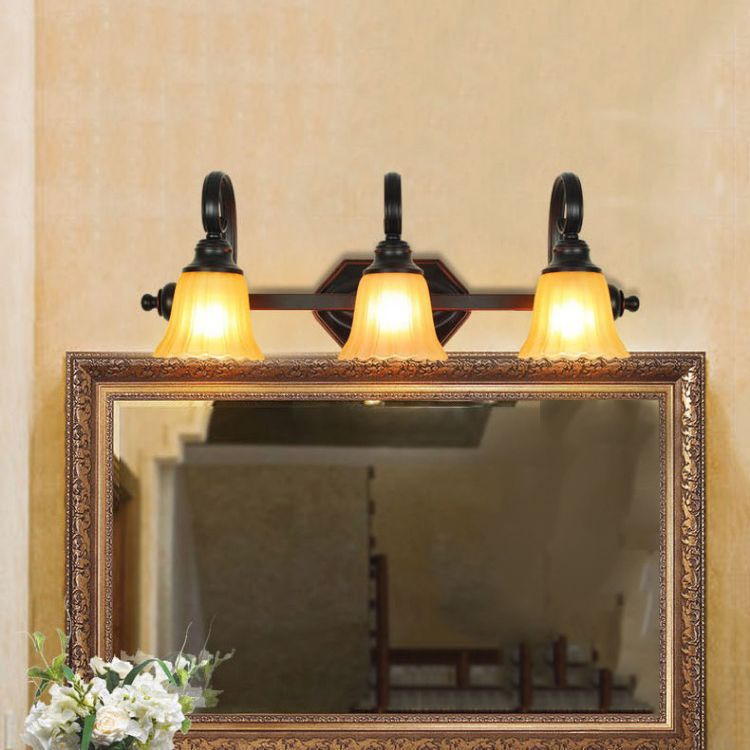 Multi Lights Mirror Front Light Simple Vanity Light with Glass Shade for Bathroom