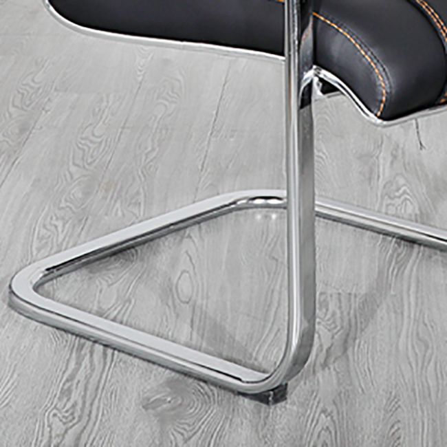 Modern Upholstered Office Chair No Wheels Fixed Arms No Distressing Desk Chair