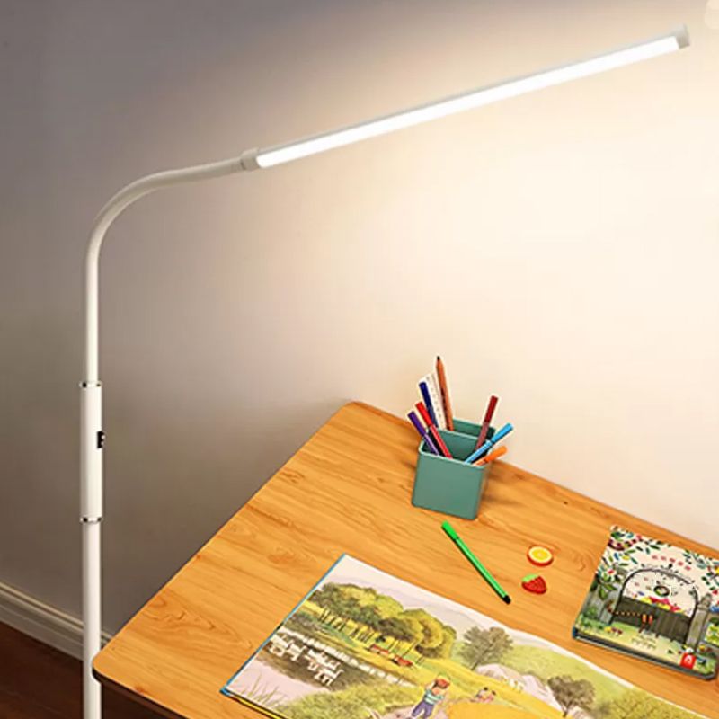 1 Light Strip Shape Floor Light Modern Style Floor Standing Light with Silicone Shade