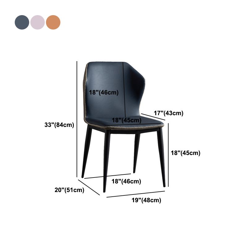 Modern Style Chairs Dining Armless Chair for Kitchen with Metal Legs