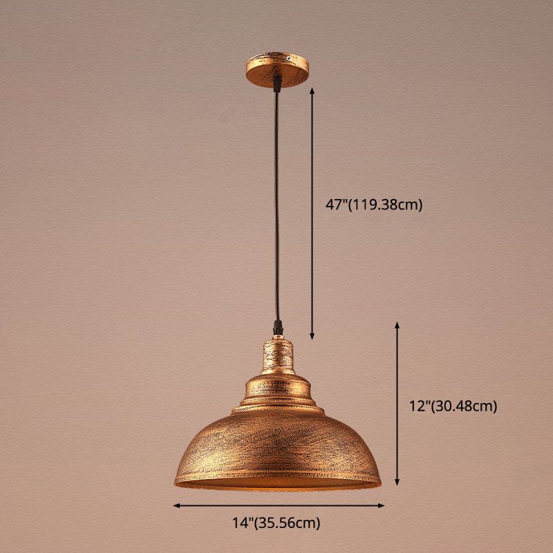 Vintage kom hangluchting verlichting armatuur metaalhangend plafondlicht met geschilderde tint