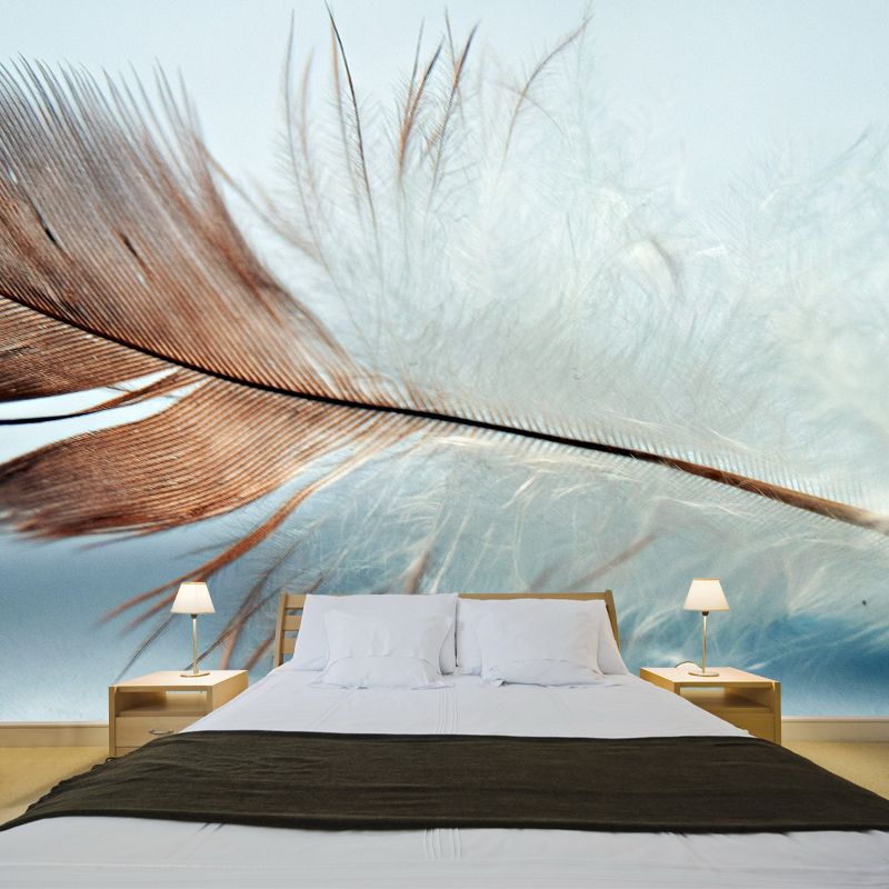 Decorative Wall Mural Feather Photography Bedroom Stain Resistant Wallpaper