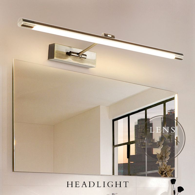 Metal linear Shade Swing Arm Wall Lights Modern 1 Head Wall Mount Fixture in Nickel Sconce