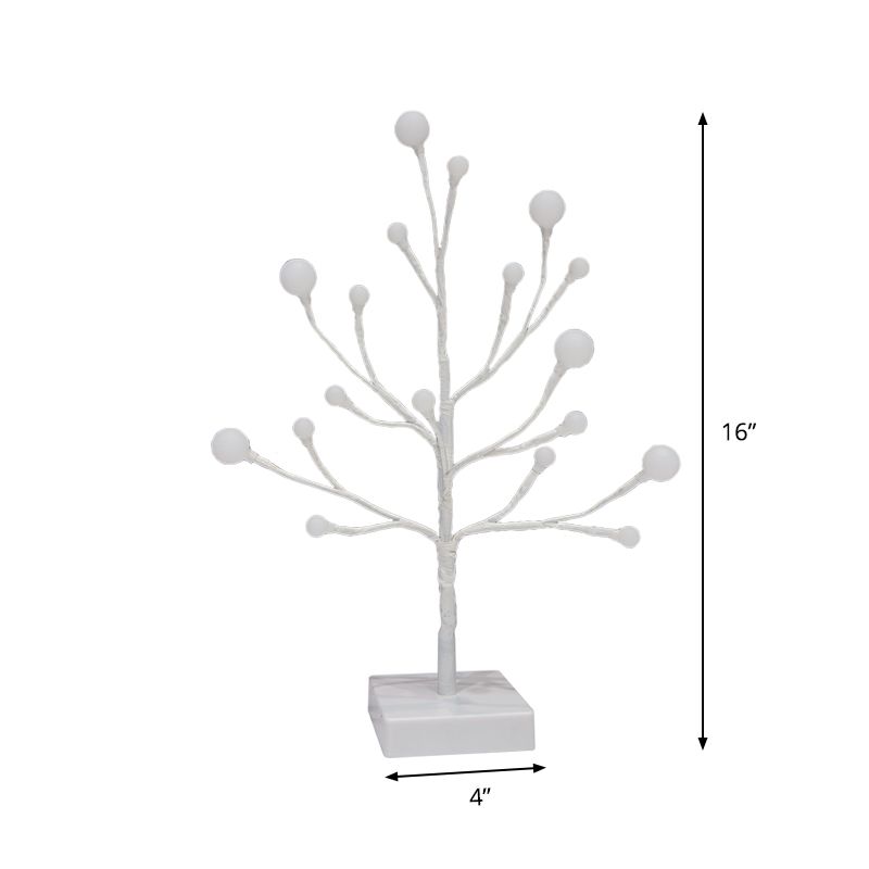 Lámpara de mesa nocturna de ramificación Luz de mesita de noche moderna de sala de estar en blanco