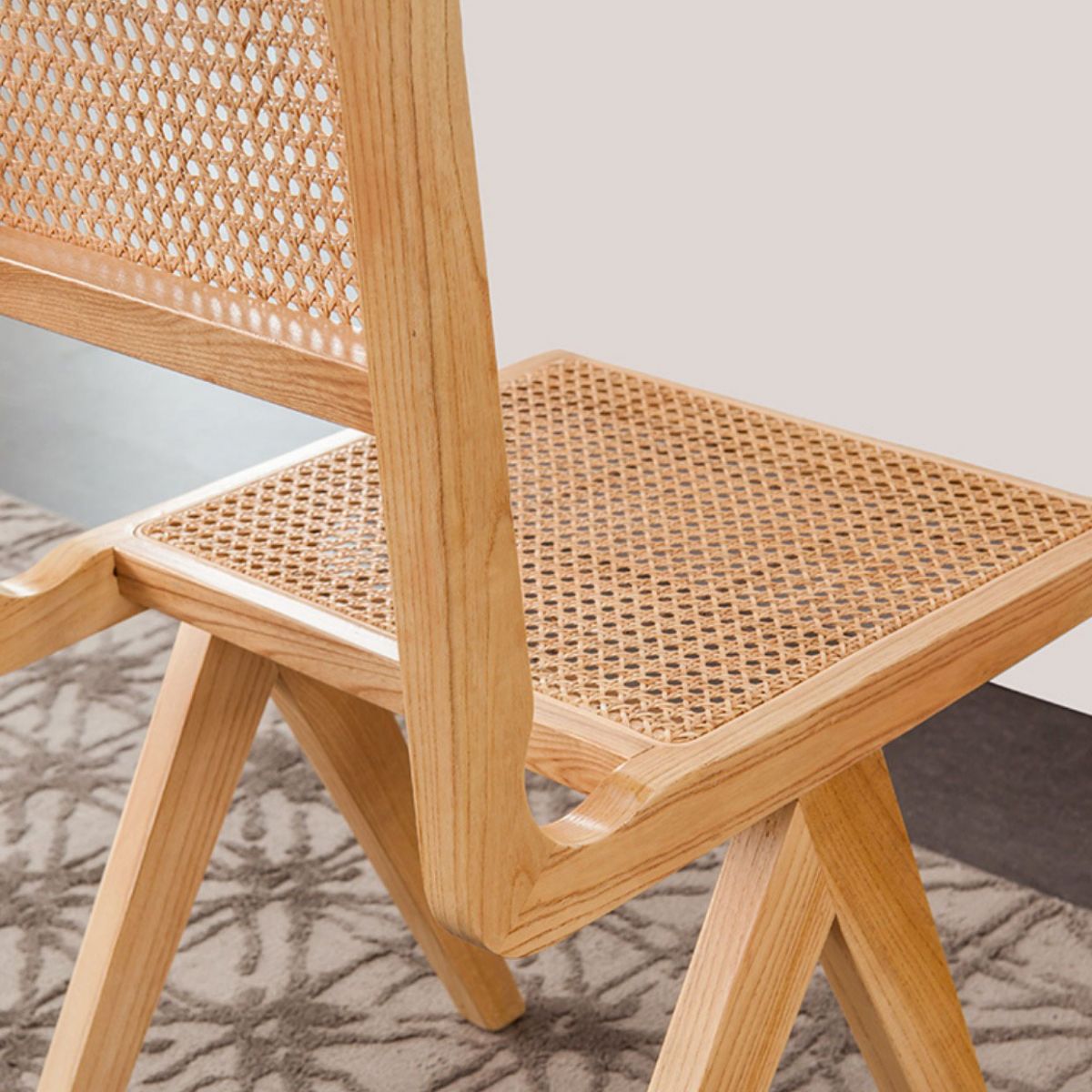 Modern Wicker Dining Chairs for Home Armless Open Back Dining Side Chair