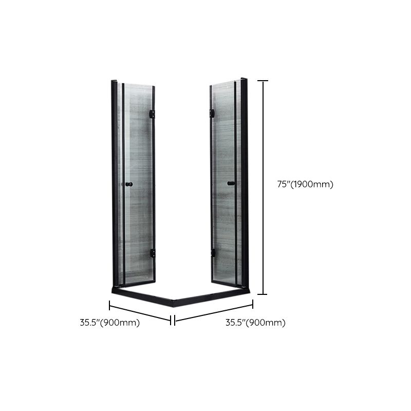 Semi Frameless Tempered Glass Shower Screen Folding Shower Door