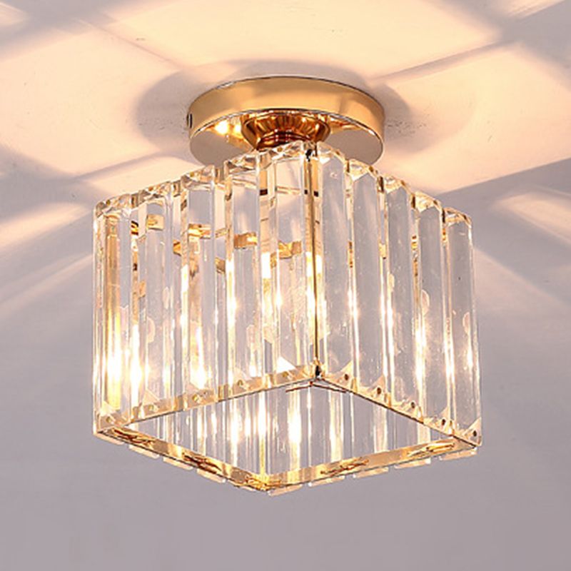 Simplicity Ceiling Lamp Modern Crystal Flush Mount Light Fixture for Bedroom