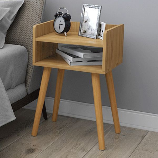 22.4" /23.6" Tall Wooden Nightstand in Blue/white / Natural Modern Night Stand