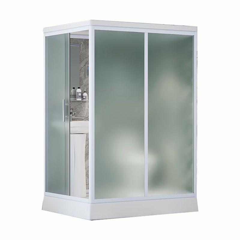 Contemporary Shower Stall Frosted Shower Stall with White Base