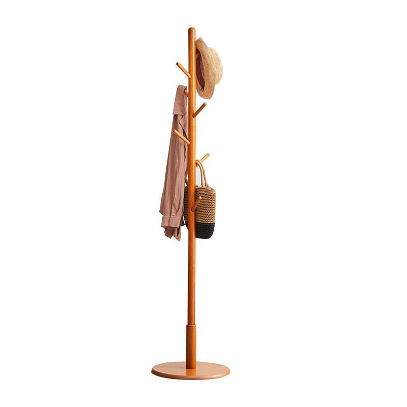 69" Tall Hall Tree with Hooks Hall Stand Modern Solid Wood Coat Hanger