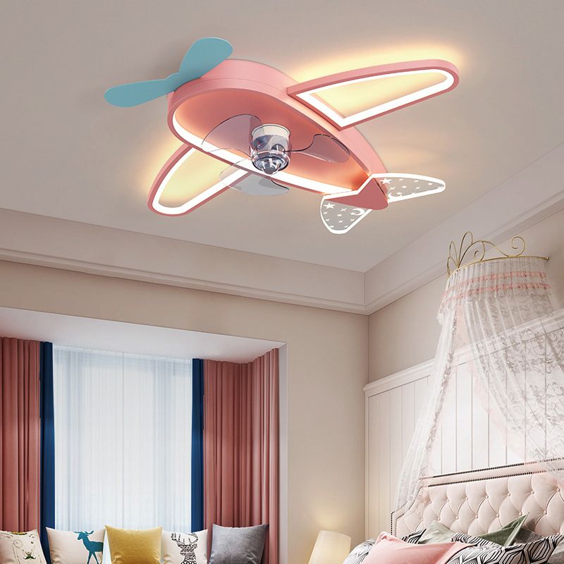 Modern Ceiling Fan Lamp LED Ceiling Mount Lamp with Acrylic Shade for Bedroom