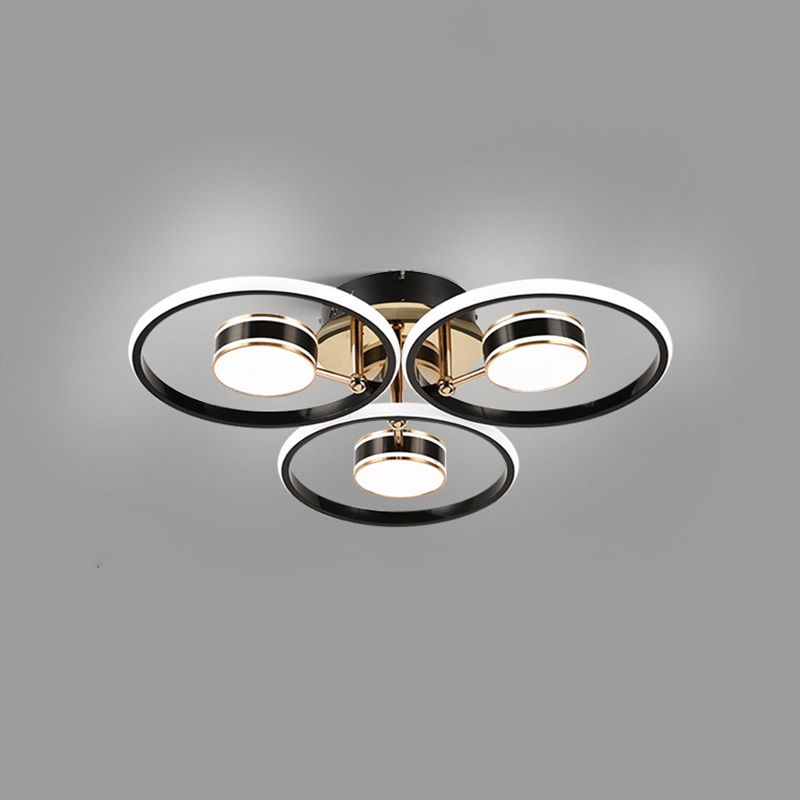 Modern Round Flush Ceiling Lights Metal Multiple-Light Flush Mount