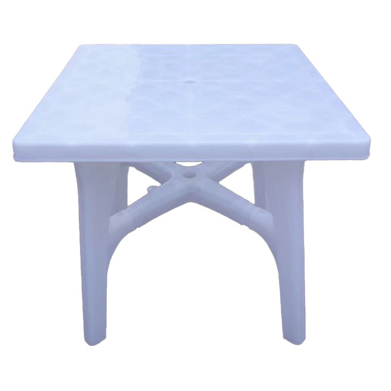 Contemporary Plastic Patio Table Round/Rectangle with Umbrella Hole for Outdoor