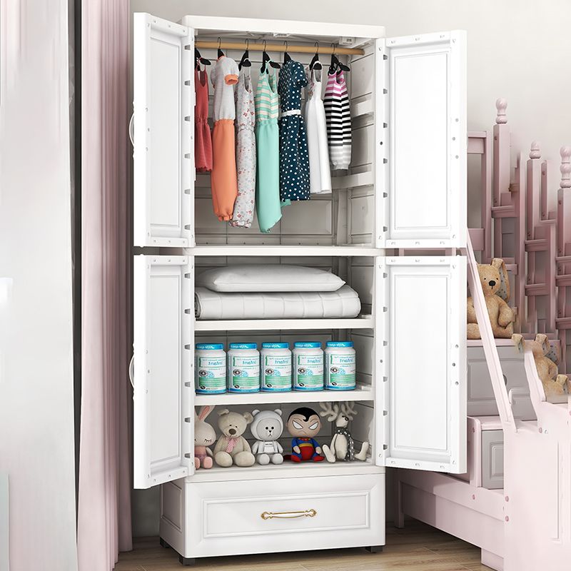 Contemporary Bedroom Armoire with Garment Rod Plastic Armoire Cabinet