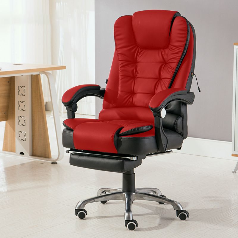 Contemporary Office Chair with Silver Metal Base Executive Ergonomic Computer Chair