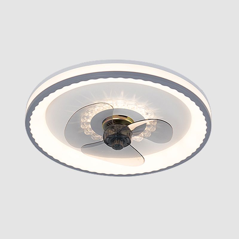 Metal Round Shape Ceiling Fans Modern Style Single Light Ceiling Fan Fixtures