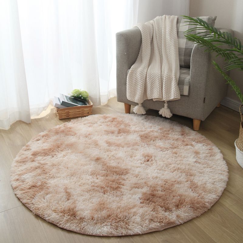 Calming Bedroom Rug Multicolored Solid Color Solid Color Indoor Rug Polyster Anti-Slip Backing Easy Care Area Carpet