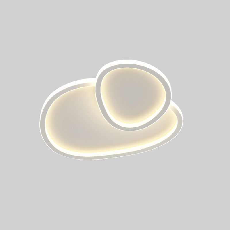 White Circular Flush Mount in Modern Minimalist Acrylic LED Ceiling Light for Bedroom