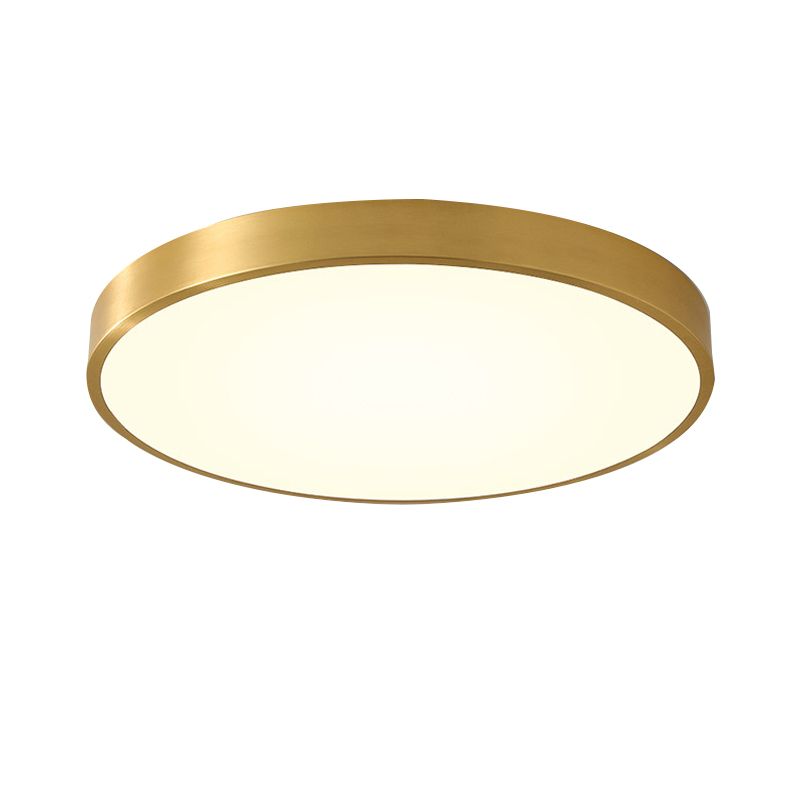 Round LED Ceiling Light Modern Simple Ceiling Mount Light with Copper for Living Room