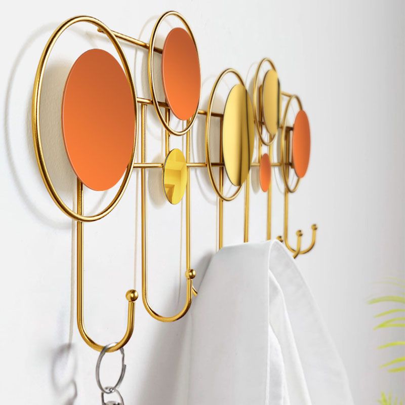 Contemporary Stainless Steel Coat Hanger Wall Mounted Orange Coat Rack