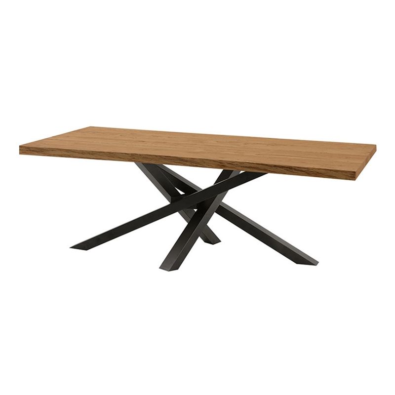 Rectangle 4 Legs Industrial Table Solid Wood Fixed Table for Restaurant