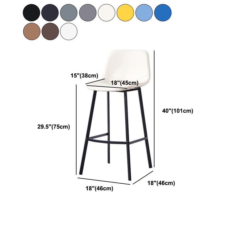 Modern Footrest Coffee Shop Stool Matte Finish Upholstered Bar Stools