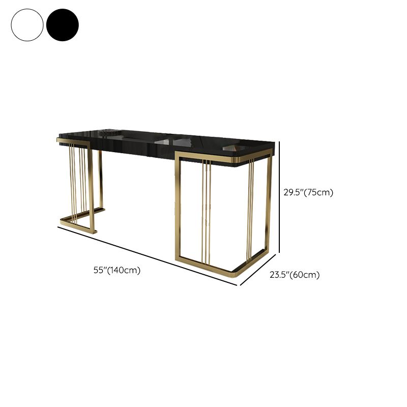 Contemporary Engineered Wood Writing Desk Bedroom Office Desk with Metal Legs