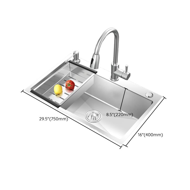 Modern Style Kitchen Sink Overflow Hole Design Drop-In Kitchen Sink with Soundproofing