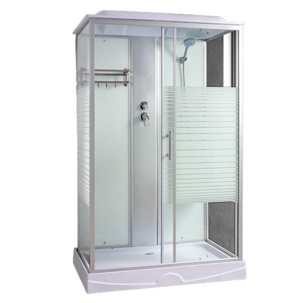 Rectangle Shower Stall Tempered Glass Shower Stall with Towel Bar