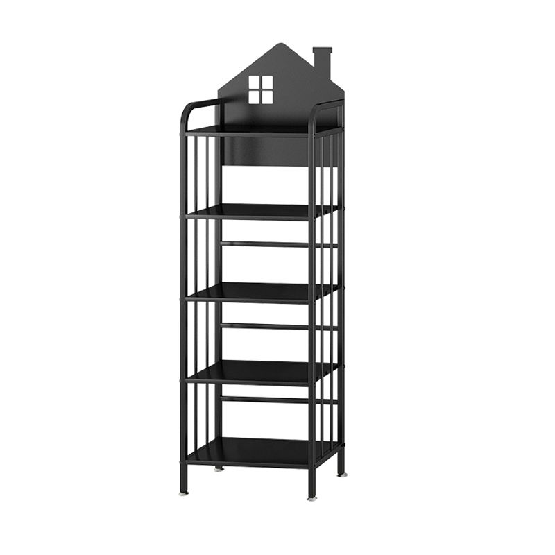 Industrial Freestanding Shelf Bookcase Metal Black Cube Storage Bookcase