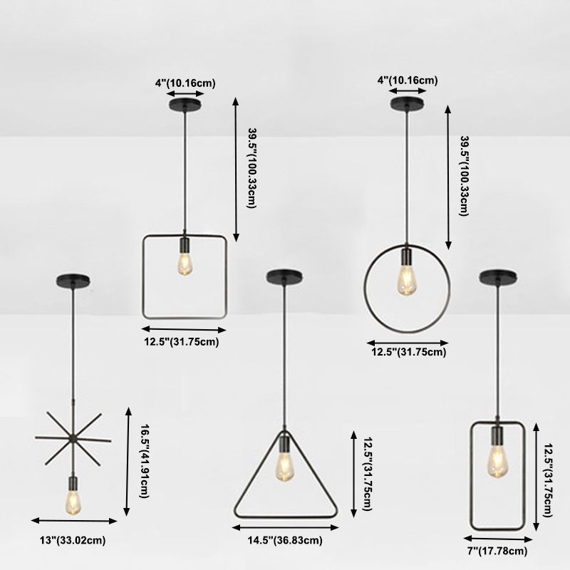 Industrielle minimalistische geometrische Bauernhause Deckenleuchte für Esszimmer Café -Shop