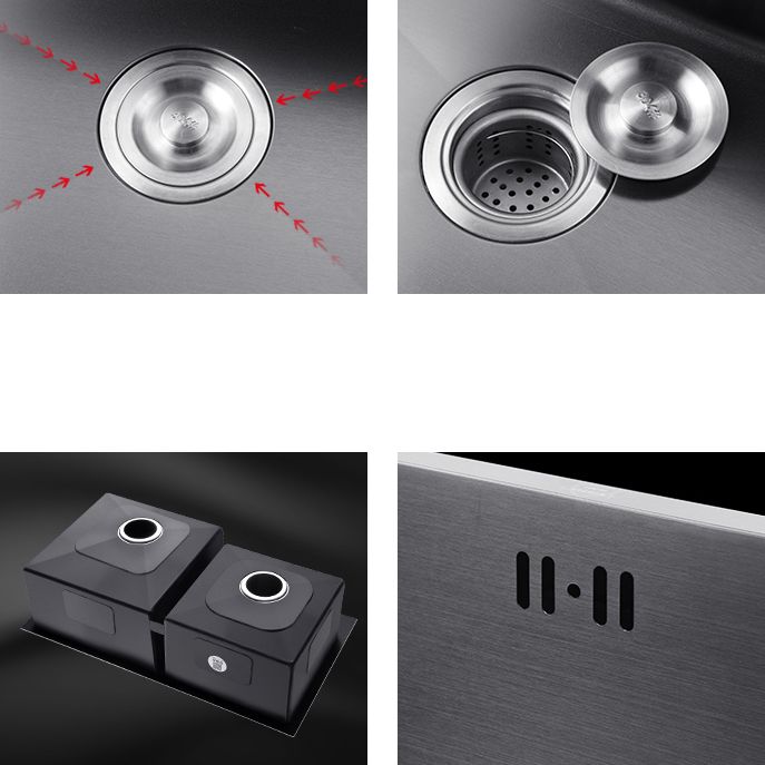 Modern Style Kitchen Sink Stainless Steel Drop-In Kitchen Sink with Drain Strainer Kit