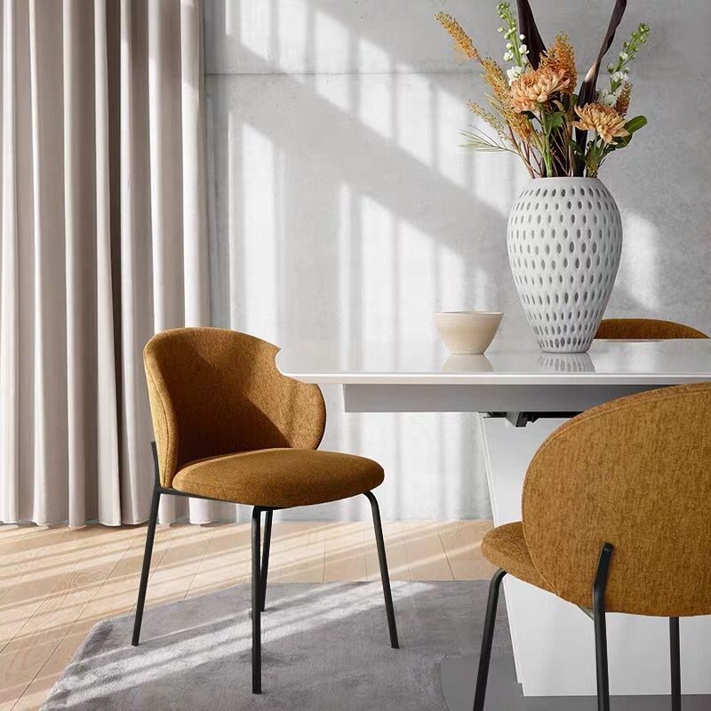 Metal Base Dining Side Chair Contemporary Style Kitchen Side Chair