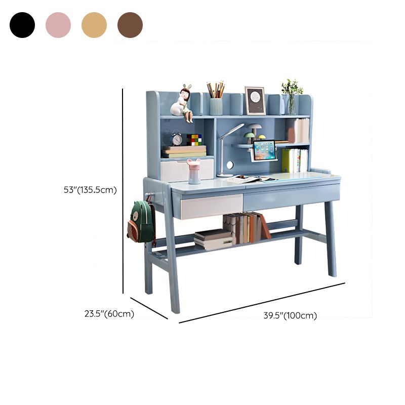 Solid Wood Kids Desk  23.62"W Child Desk Adjustable Writing Desk with Drawer