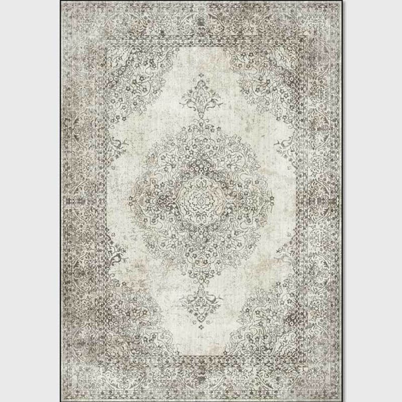 Shabby Chic Geometric Printed Rug Multi Colored Polyster Area Carpet Non-Slip Backing Pet Friendly Indoor Rug for Living Room