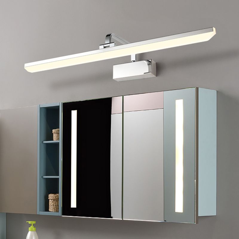 Metal Linear Shade Mirror Wall Lights Modern 1 Head Wall Mount Fixture for Lavatory