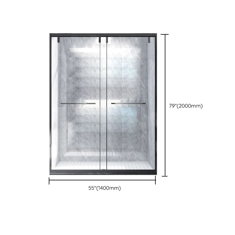 Transparent Double Sliding Shower Bath Doors Metal Frame Shower Door