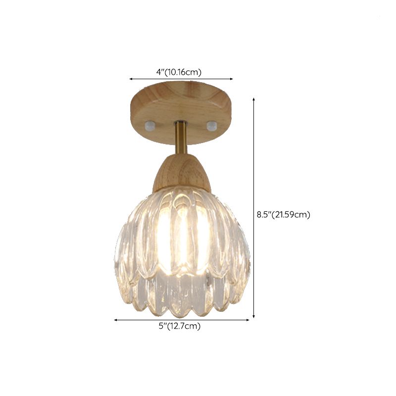 Nordic Style 1-Light Ceiling Lamp Wooden Ceiling Light for Living Room