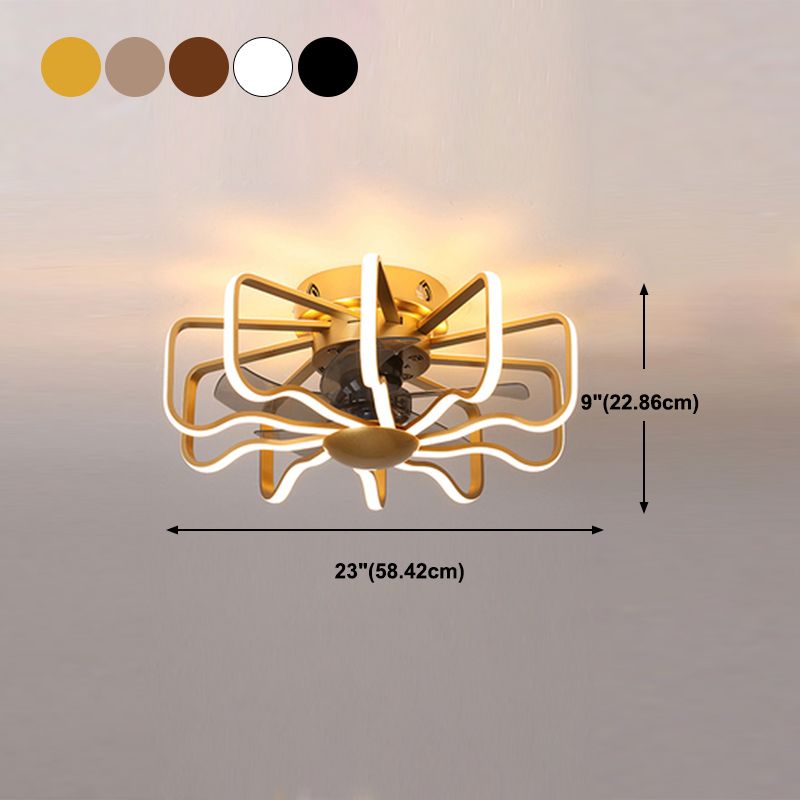 Metal Ceiling Fan Lamp Simplicity Style LED Ceiling Lighting for Bedroom