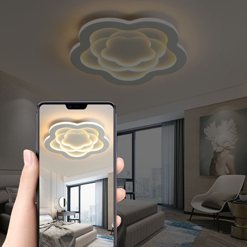 Modern LED Ceiling Lamp Simple Ceiling Mount Light with Acrylic Shade for Bedroom