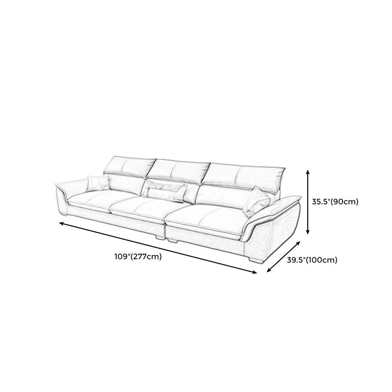 Modern Pillow Top Arm Sectional Sofa 35.43"HCushion Back Sofa