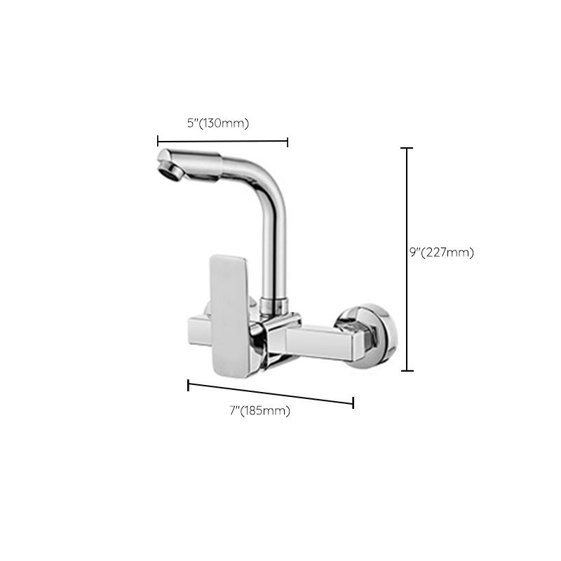 Modern Single Handle Kitchen Faucet Wall-mounted Faucet in Chrome