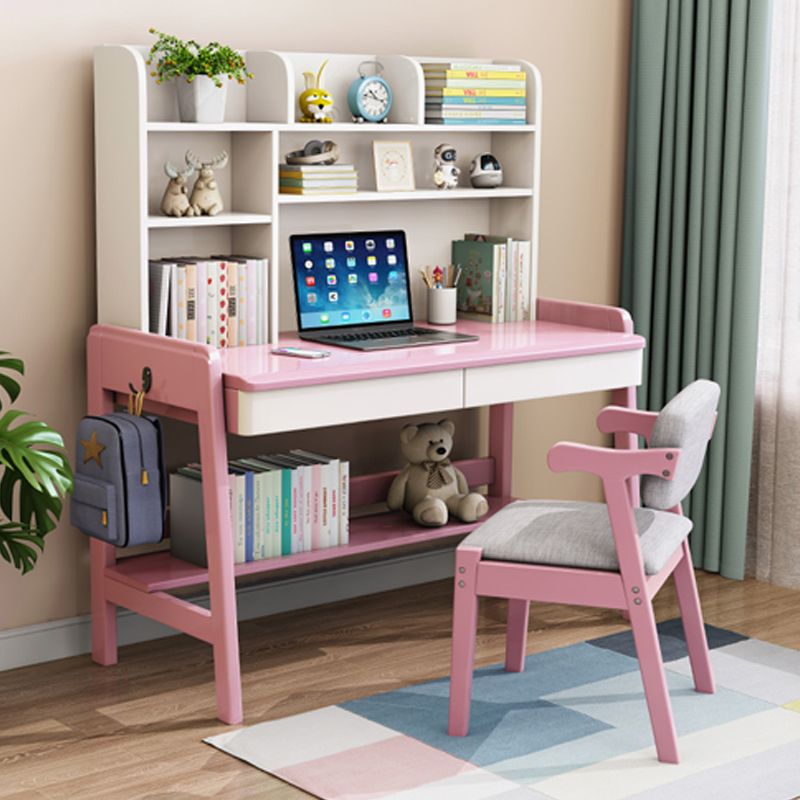 Solid Wood Study Desk Multifunctional Lifting Home Desk with Drawer Student Table