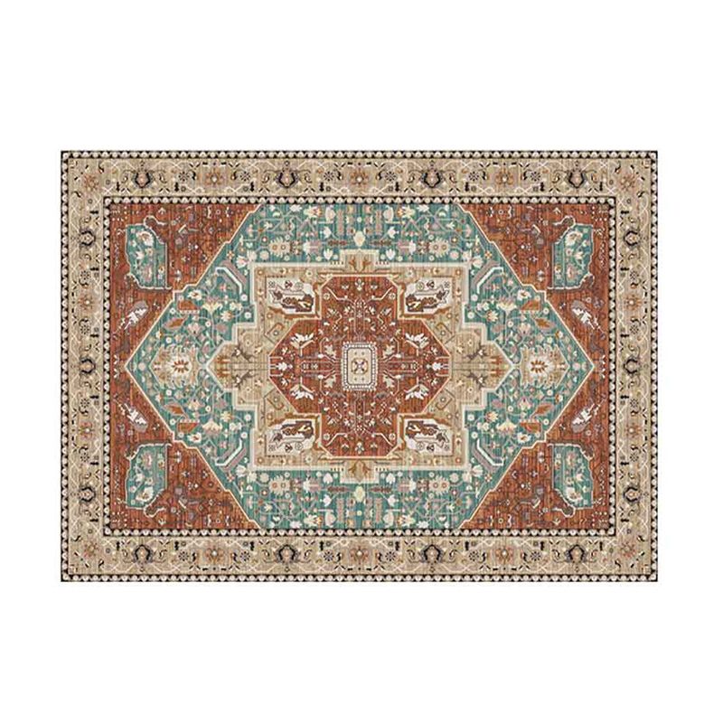 Mid-Century Tribal Pattern Rug Polyester Carpet Non-Slip Backing Area Carpet for Home Decoration