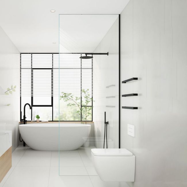 Modern Transparent Fixed Glass Panel Single Fixed Shower Screen