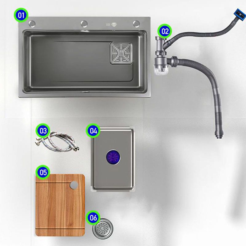 Modern Kitchen Sink Stainless Steel with Drain Assembly and Strainer Workstation Sink